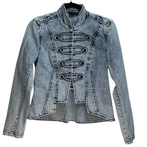 Allen Shwartz Allen B Denim Military Victorian Y2K Midline Denim Wash Jacket